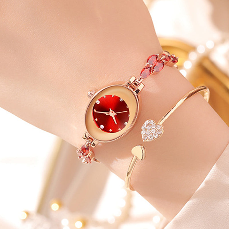 Montre-bracelet KAYSI avec zircon coloré pour femmes